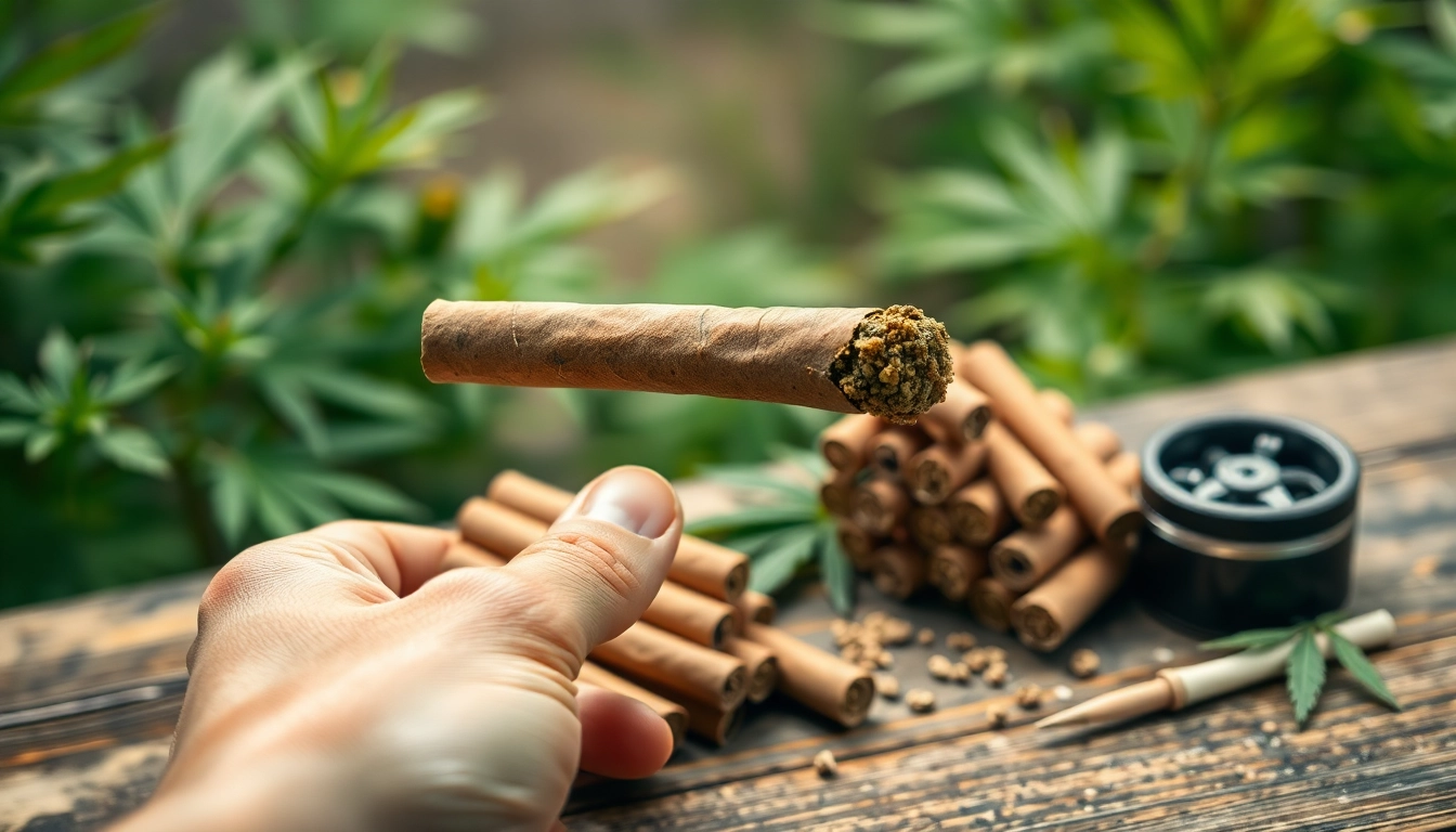 Shop pre rolled joints online, showcasing quality rolls and a relaxing atmosphere.