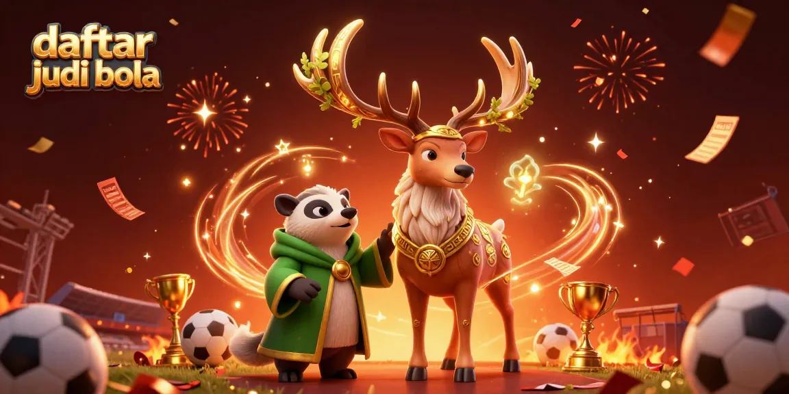 Experience thrilling sports betting with daftar judi bola, illustrated in a vibrant 3D scene capturing dynamic elements.