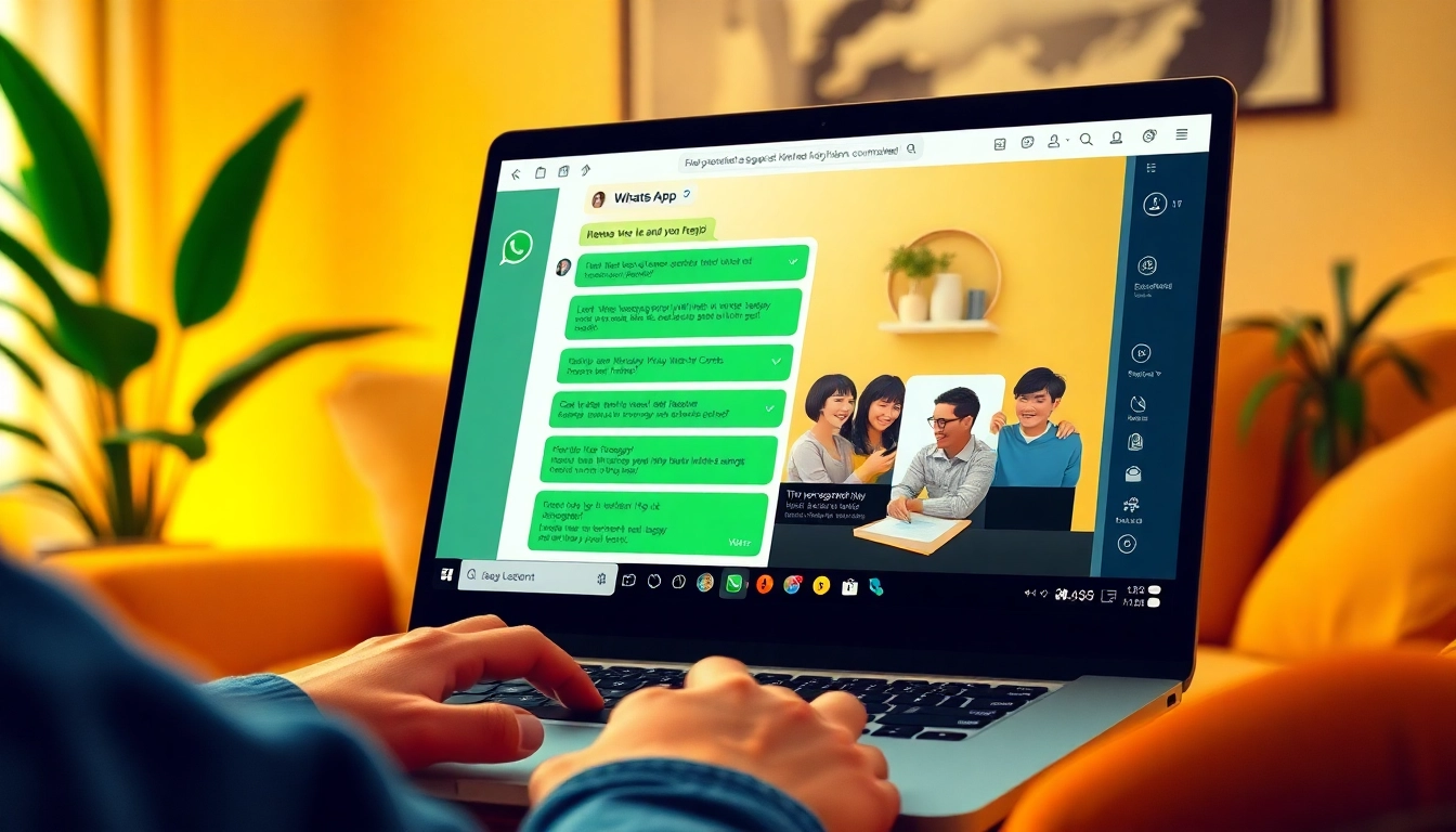 在快连官网通信平台上，突出显示 WhatsApp Web 界面及其功能的互动性。