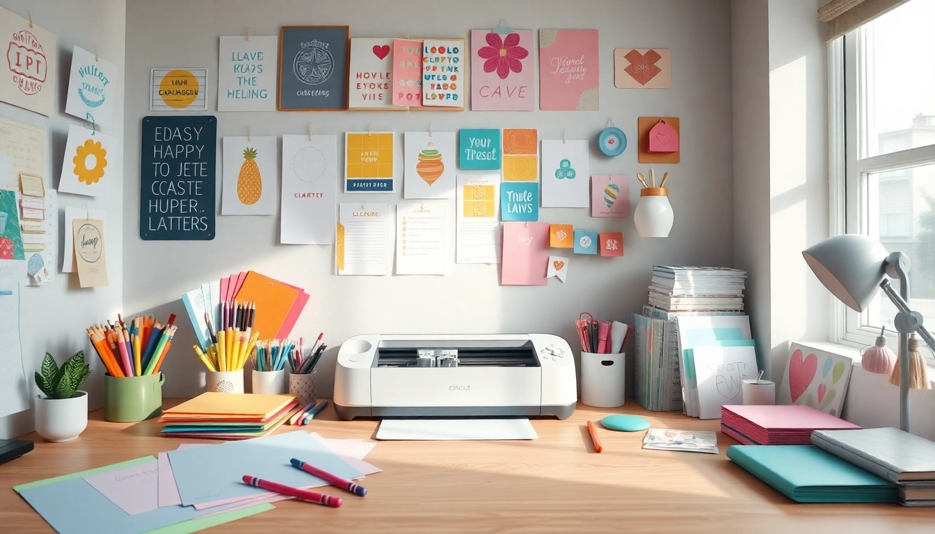 Cricut for beginners workspace with creative projects and tools