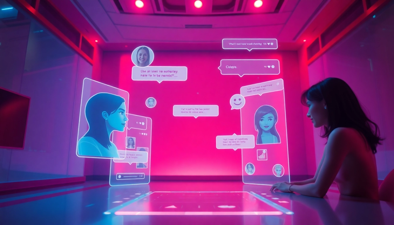 Engaging in ai porn chat with captivating virtual characters in a futuristic setting.