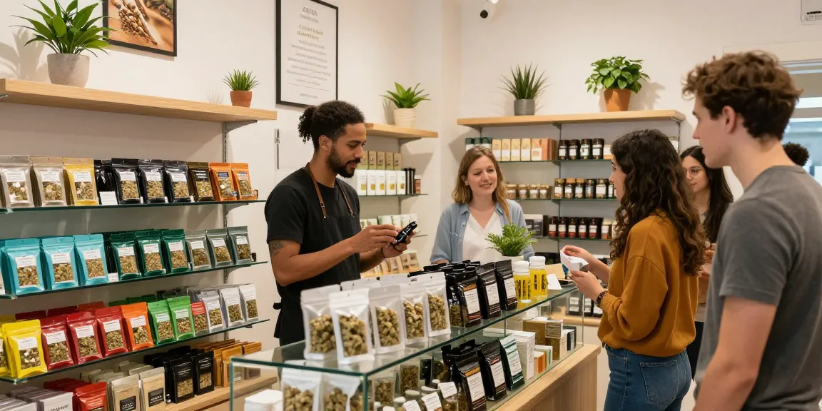 Hash online buy in a modern cannabis dispensary, showcasing vibrant hash products and customer interaction.