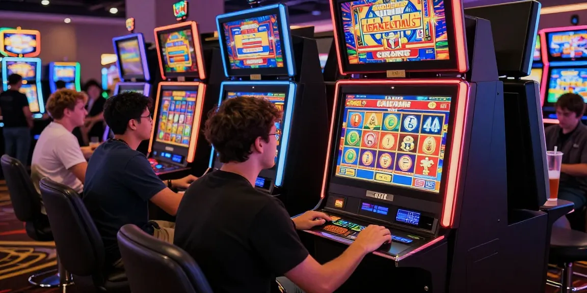 Experience the thrill of a slot deposit 1000 at vibrant casino, showcasing a player winning on a colorful machine.