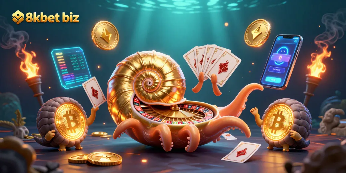 Experience thrilling bets at 88kbet biz with our vibrant casino illustration showcasing unique crypto elements.