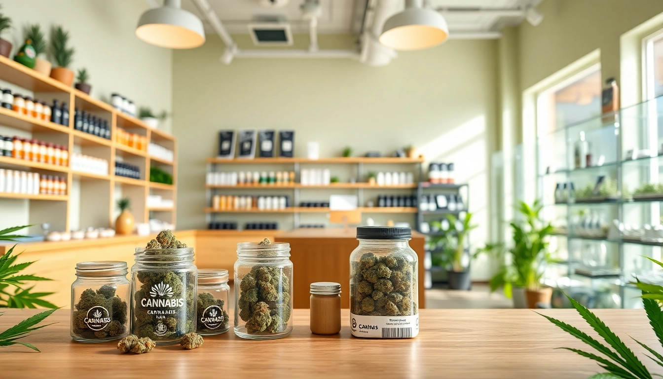 Shop featuring weed online uk products displayed in a vibrant modern setting.