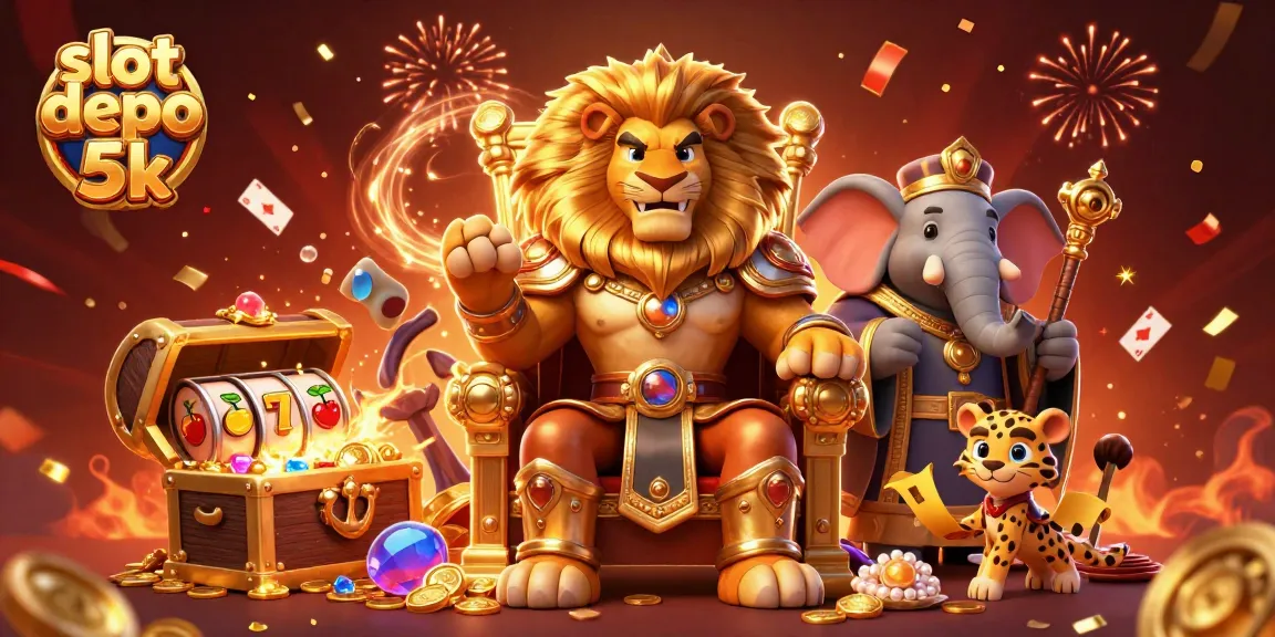 Experience the excitement of slot depo 5k with a vibrant casino scene full of action.