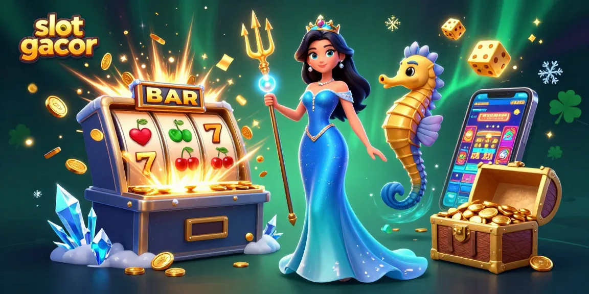 Experience the excitement of slot gacor with a vibrant 3D illustration showcasing dazzling casino elements.