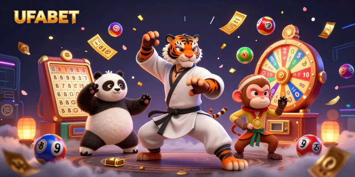 Engage with UFABET on dynamic slot machines, featuring colorful elements and animated characters.