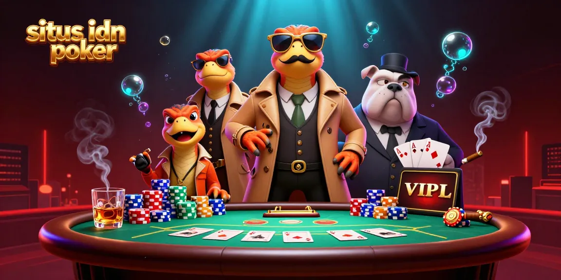 Experience poker excitement at situs idn poker with a whimsical raptor scene in a VIP casino lounge.