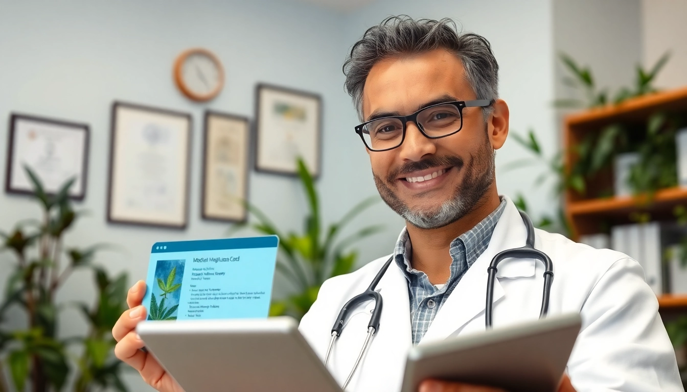 Healthcare professional discussing the PA MMJ card online application process in a clinic.