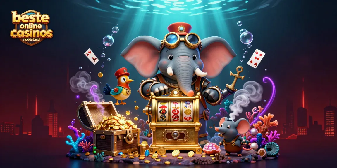 Spin the golden slot machine at beste online casinos nederland featuring animated steampunk characters and vibrant casino elements.