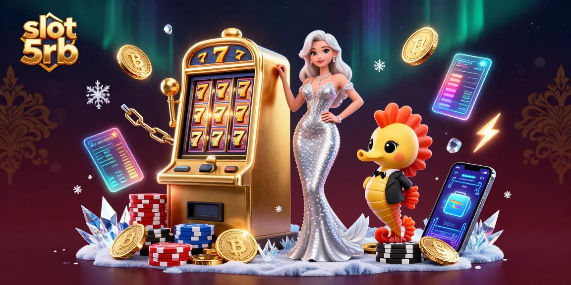 Play the exciting slot 5rb featuring dazzling designs and a charming seahorse companion in a rich casino setting.