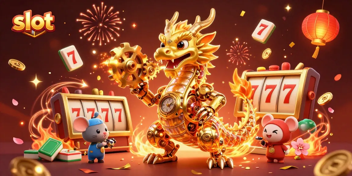 Experience the thrill of slots with a biomechanical dragon illustration showcasing vibrant casino elements.