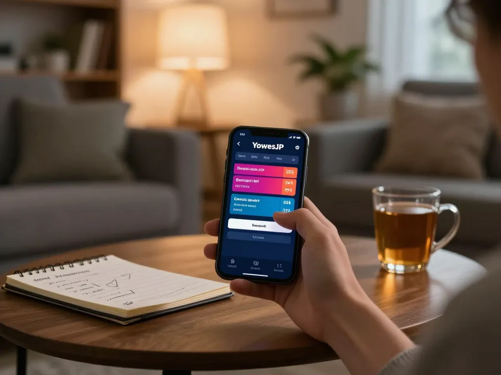 Access YowesJP login swiftly from the comfort of home, shown with a user-friendly mobile interface.