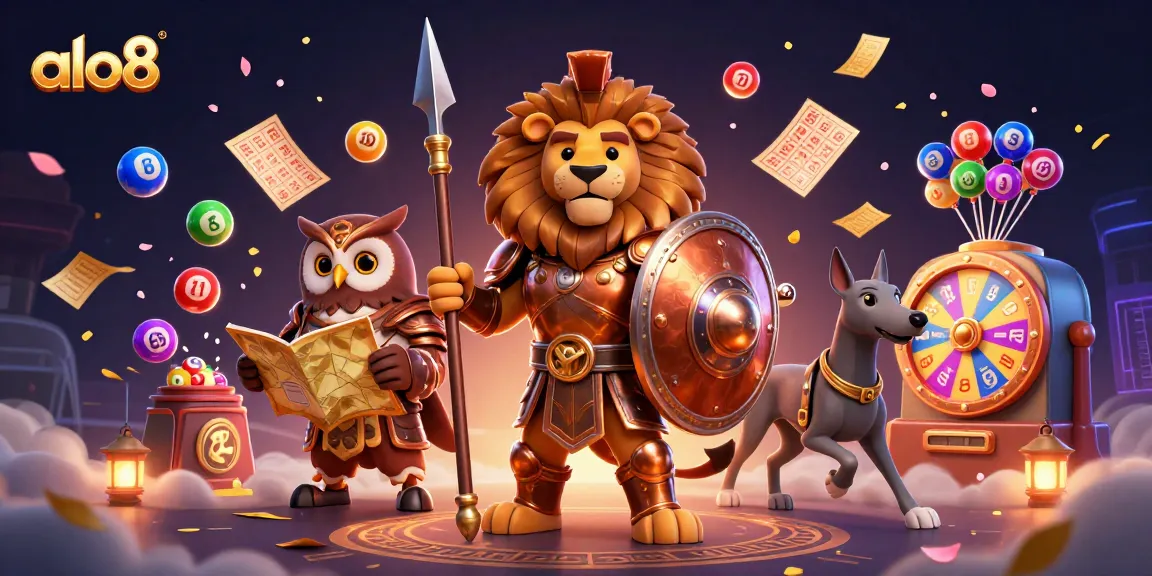 Join the excitement of alo8 with a dynamic virtual scene showcasing captivating gambling elements.