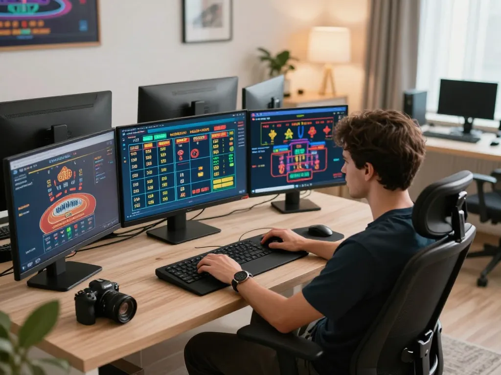 Using Prediksi Jitu while betting through a sophisticated online gaming setup at home.