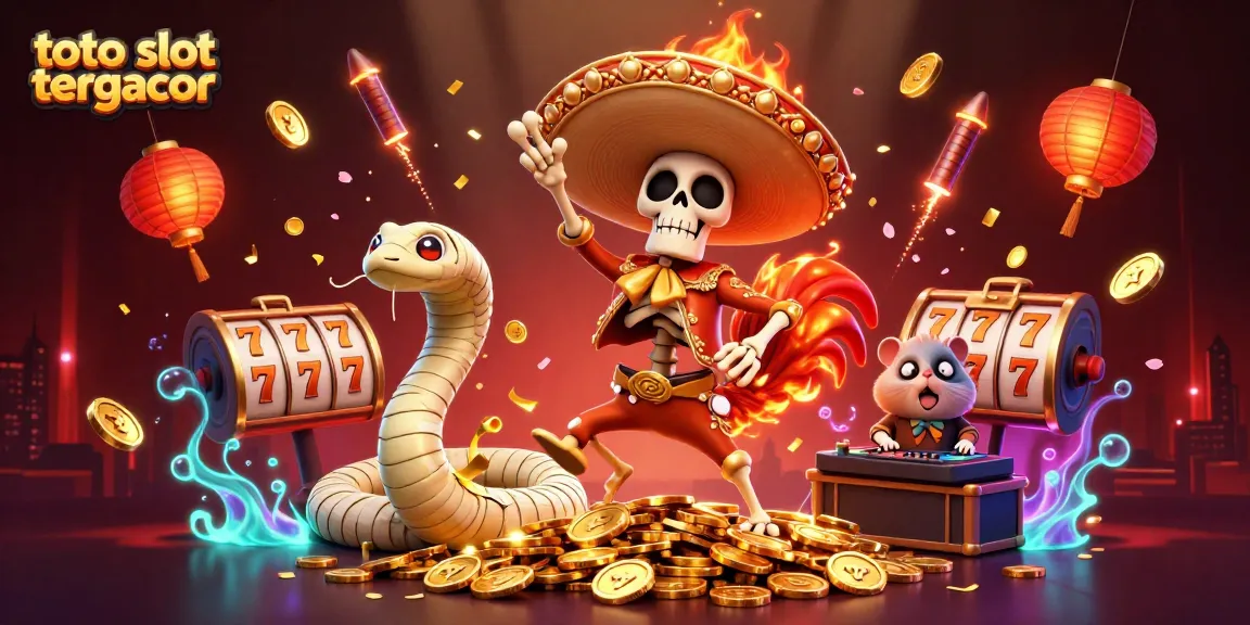 Experience thrilling wins with the toto slot tergacor amid vibrant casino characters and elements.