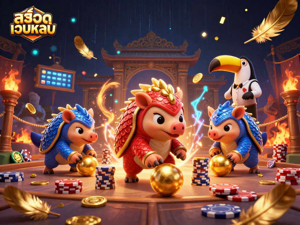 Engage with สล็อตเว็บตรง as pangolins roll through poker chips in a dynamic casino showdown.