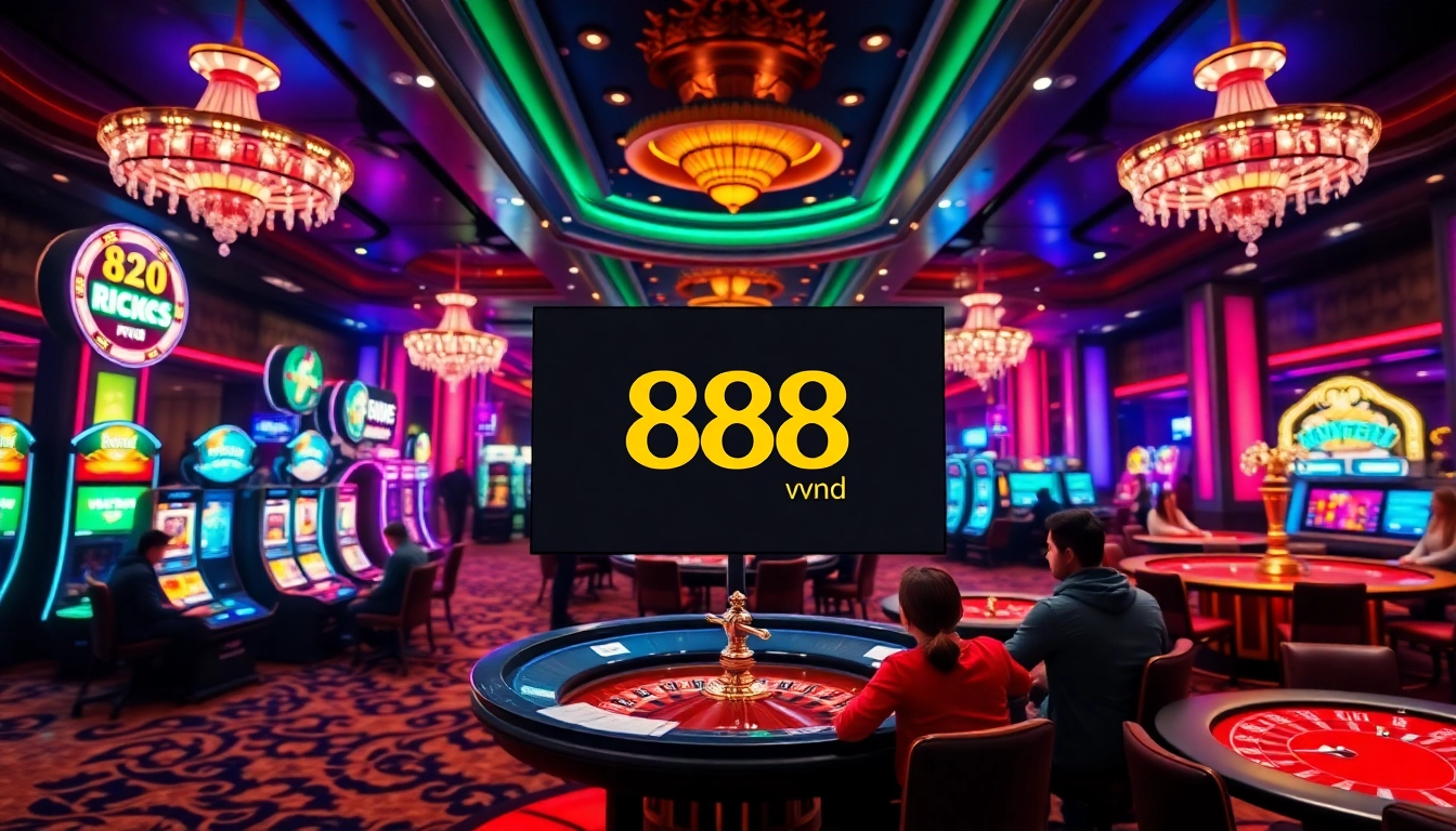 Engage with 888vnd đăng nhập on a vibrant casino interface showcasing online gambling excitement.