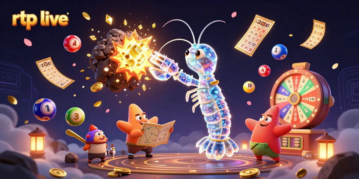 Engage with rtp live gaming strategies in a vibrant, dynamic casino illustration with lively characters and elements.