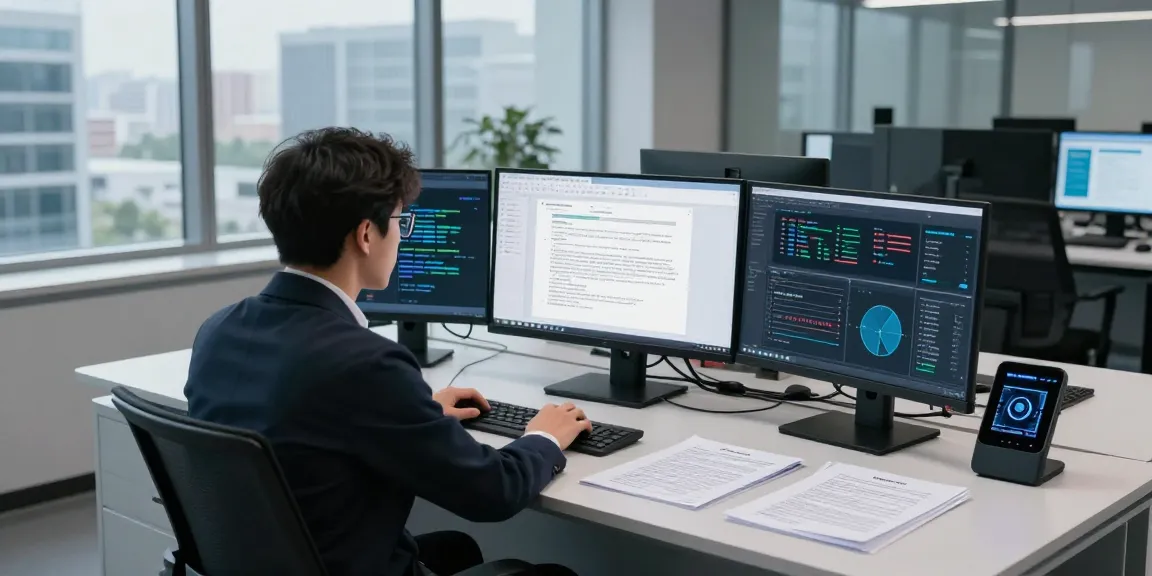 Detect PDF fraud with advanced AI technology in a forensic analysis lab, showcasing document verification tools and data visualizations.