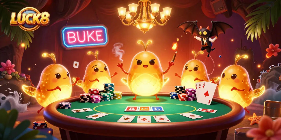 Experience the thrill of LUCK8 in a vibrant casino scene illuminated by glowing elements.