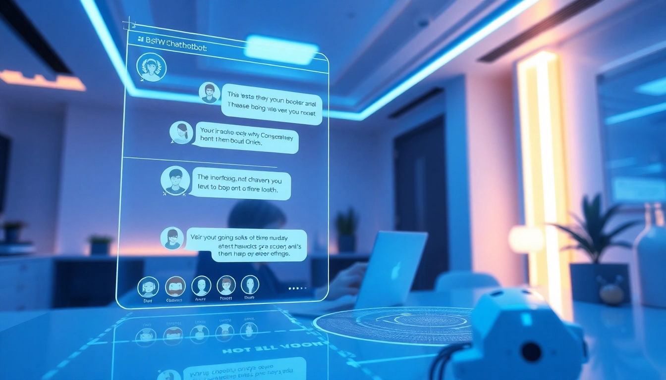 Explore the best nsfw ai chatbots with a futuristic AI interface in a sleek workspace.