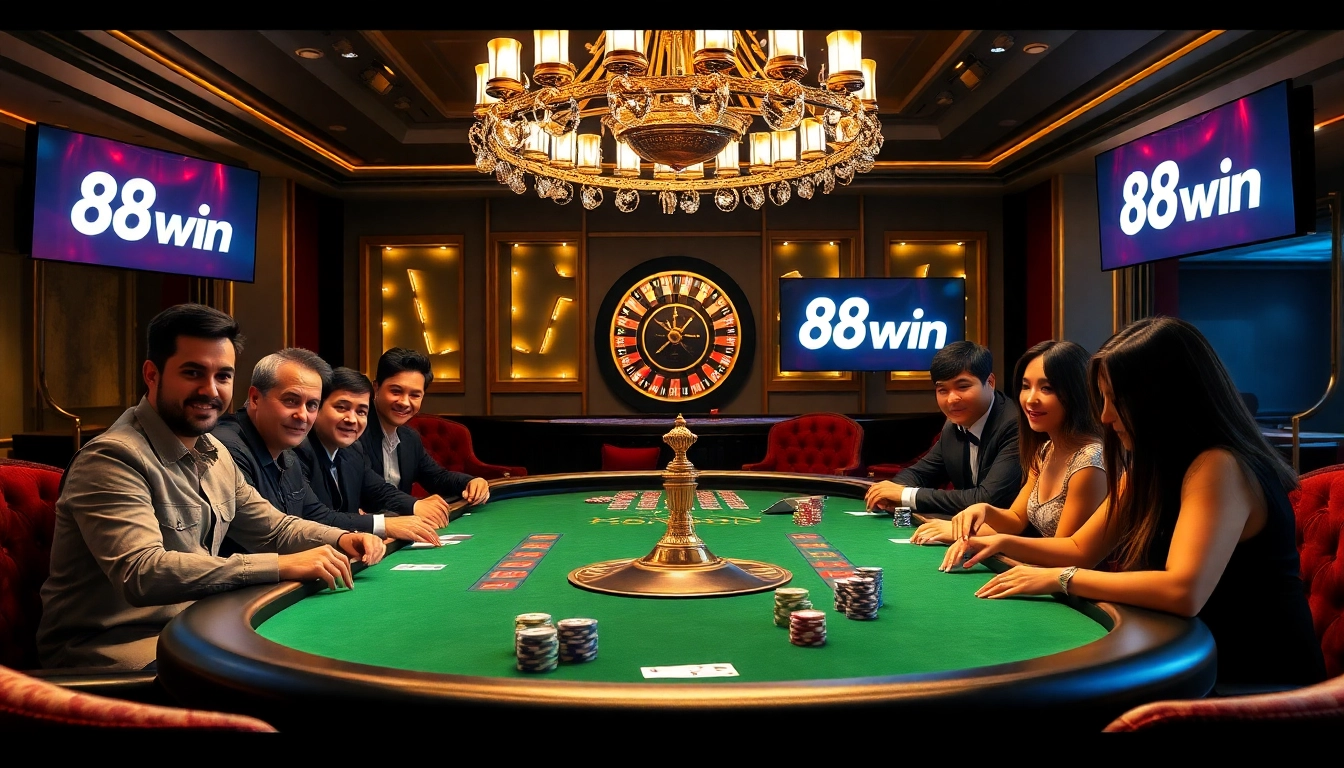 Experience the excitement of winning at 68win with vibrant poker chips and a lavish casino ambiance.